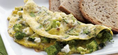 feta and broccoli omelet